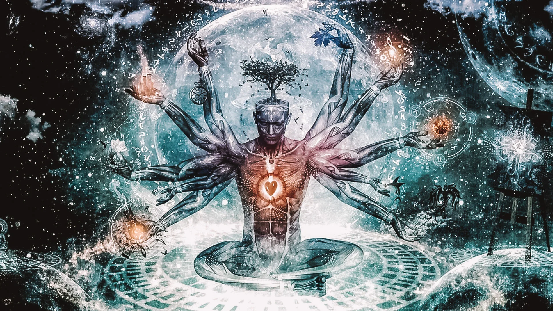 Person meditating at sunrise symbolizing spiritual awakening and inner peace